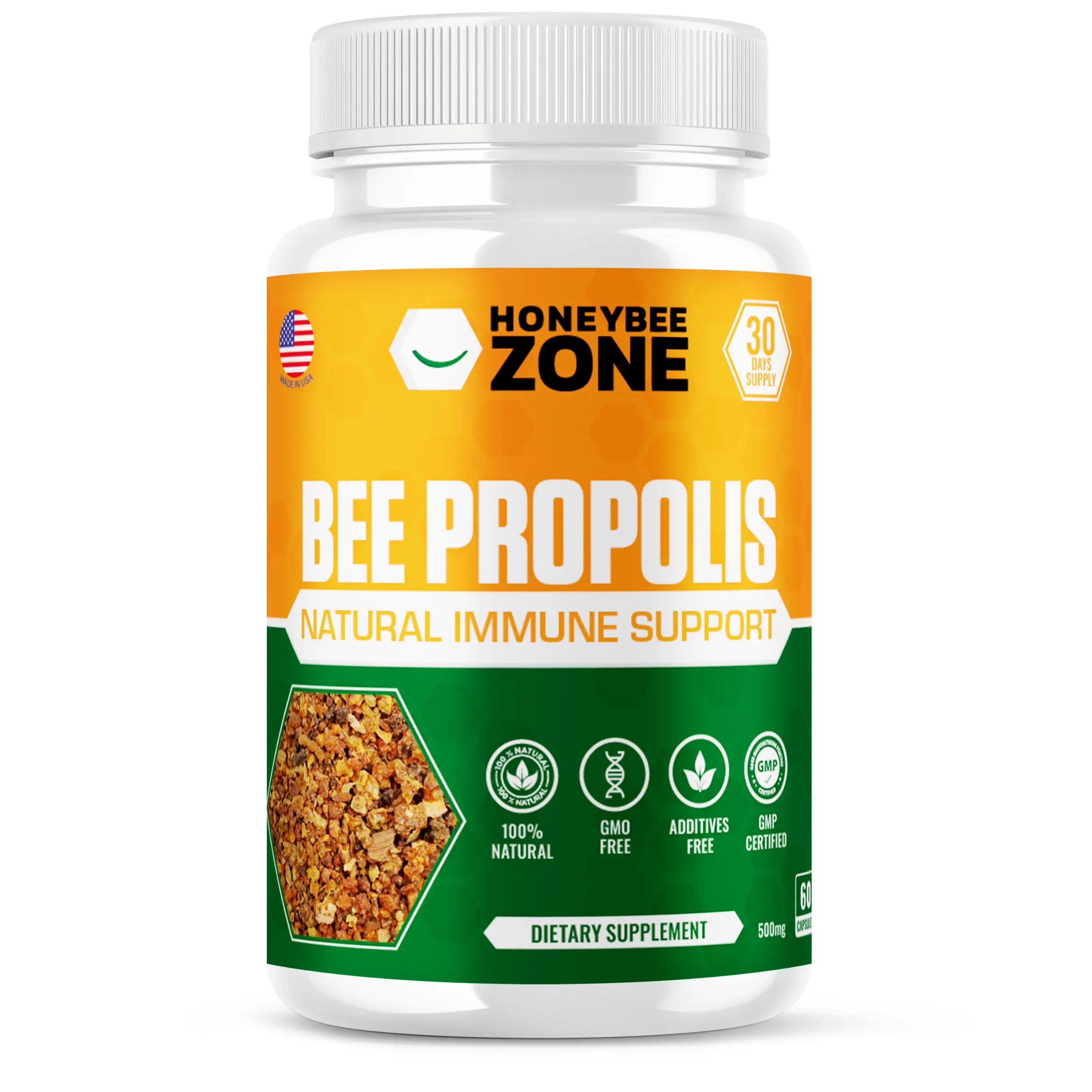 Bee Propolis: Immune Support Capsules - Vegan 60 Count – HONEYBEEZONE