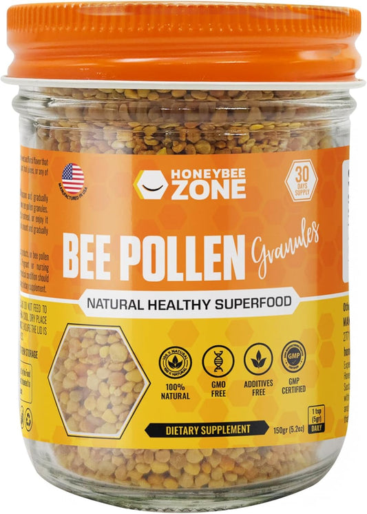 Bee Pollen Supplement 100% Natural Raw Bee Pollen Granules Fermented Pollen 5.2 oz