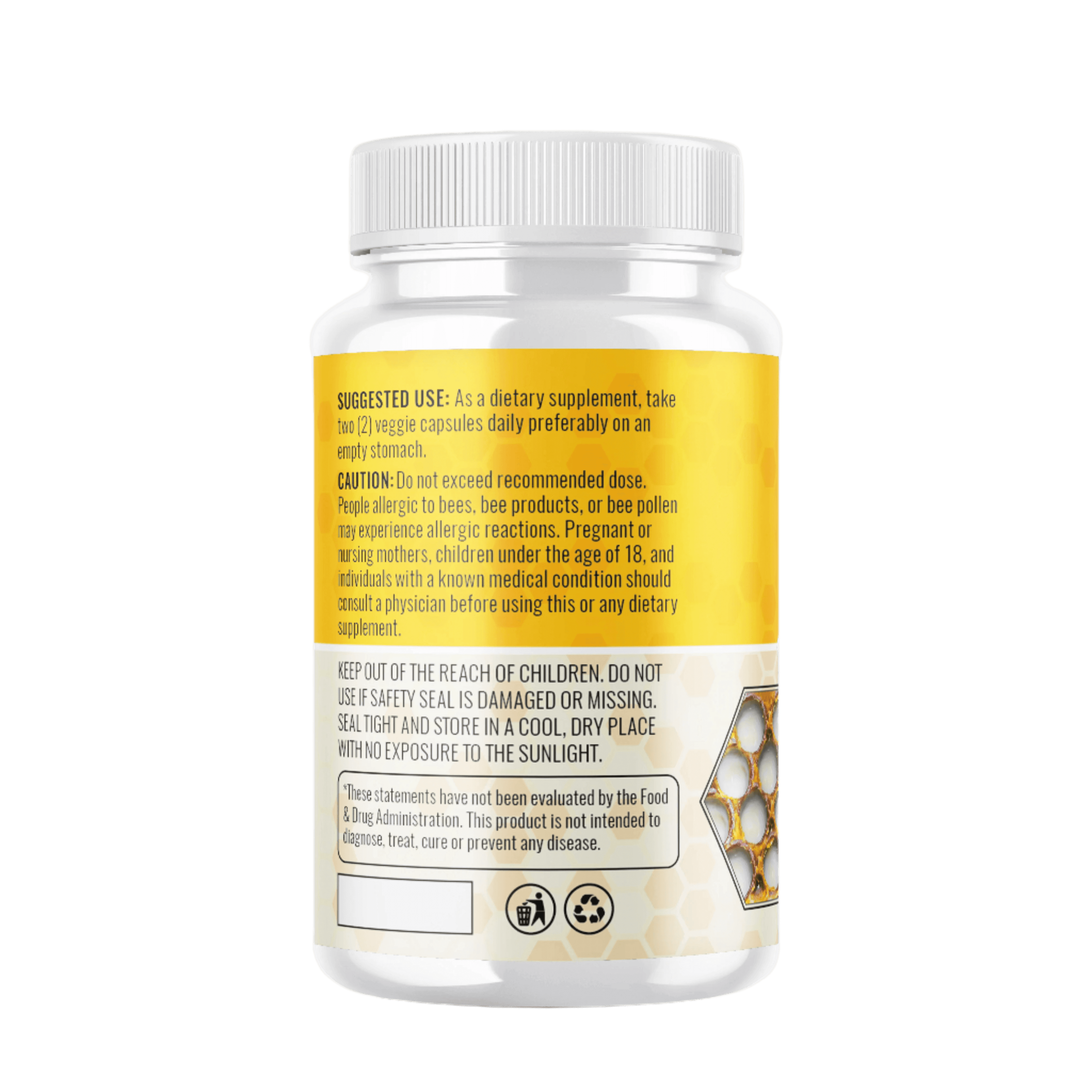 Bee Royal Jelly 500mg 60 Capsules - HONEYBEEZONE
