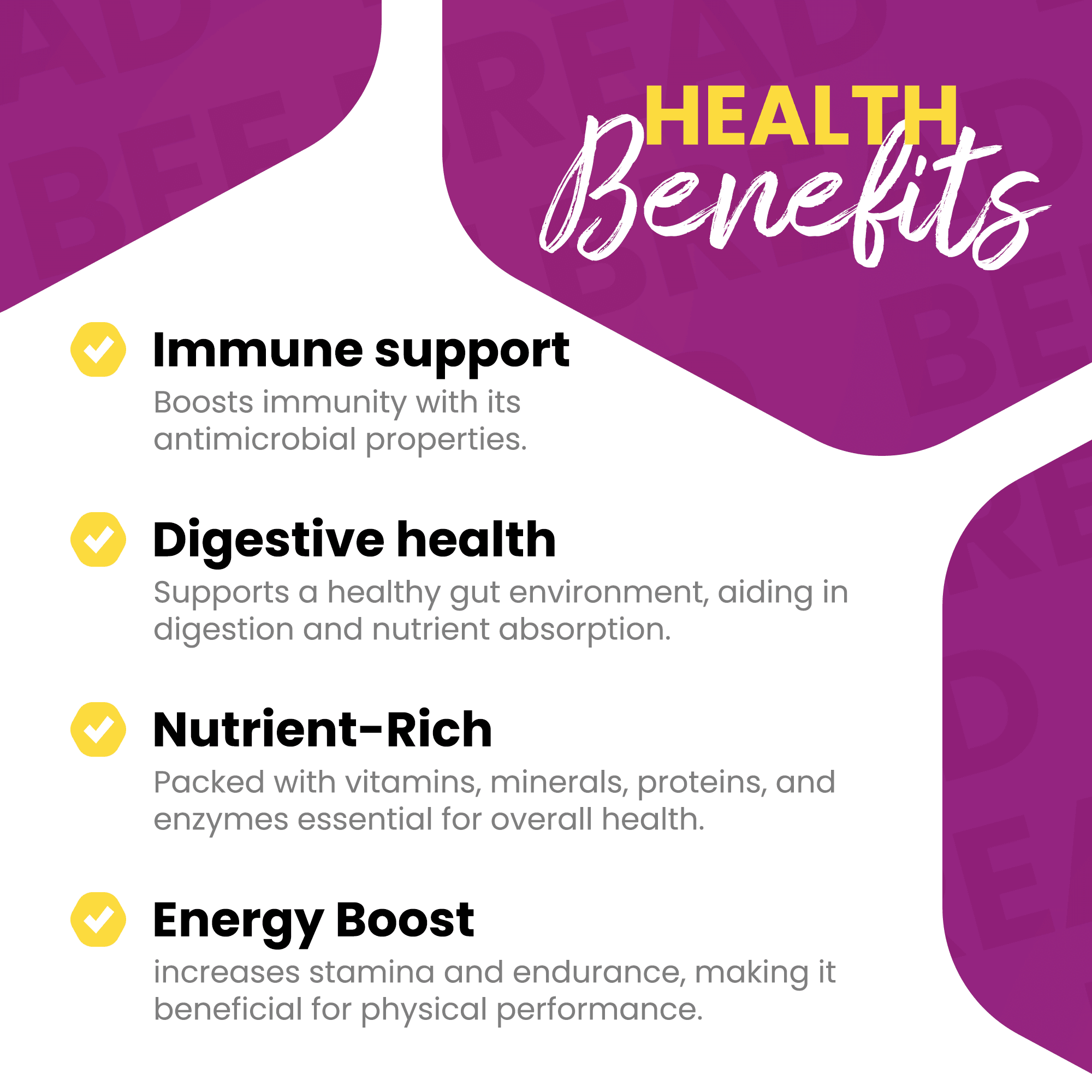 100% Natural Raw Bee Bread 60 Capsules - HONEYBEEZONE