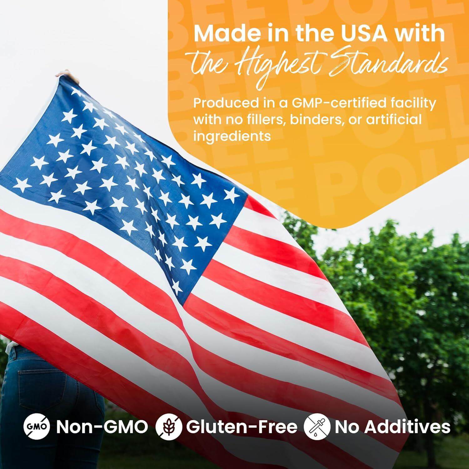 Bee Pollen Supplement 100% Natural Raw Bee Pollen Granules Fermented Pollen 5.2 oz - HONEYBEEZONE