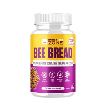 100% Natural Raw Bee bread in Veggie Caps, 60 Ct.