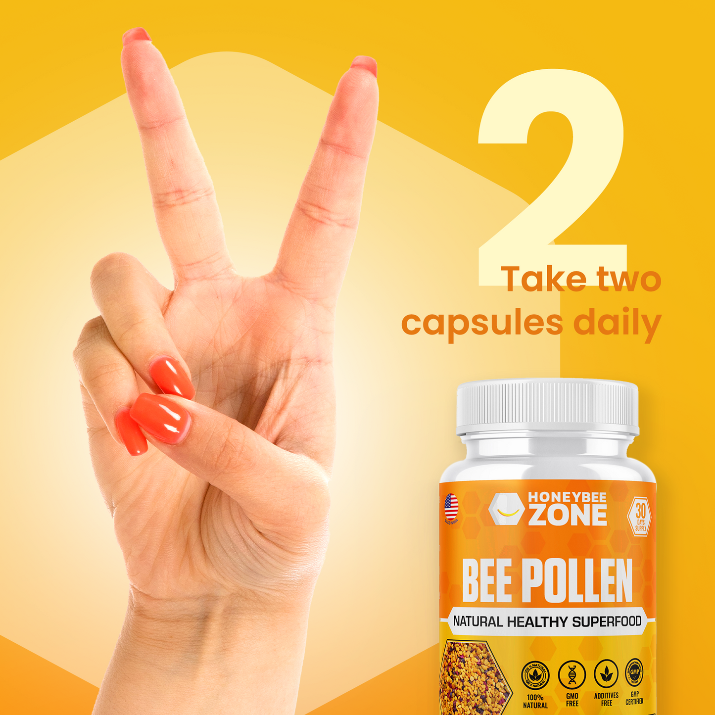 Bee Pollen Granules in Capsules 60 Capsules